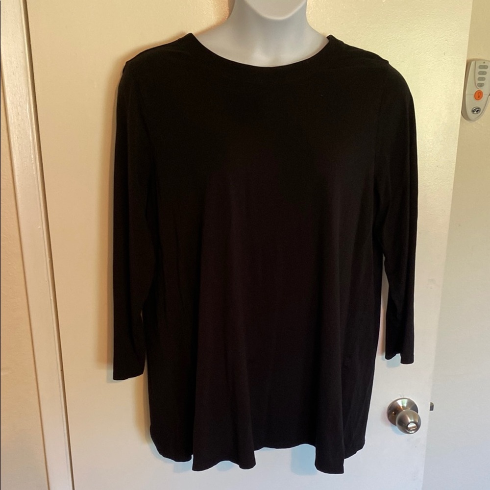 J. Jill Black Tunic Relaxed 3/4 Sleeve